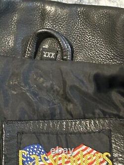 Easyriders Leather Motorcycle Jacket Size 3X Men's Black Distressed