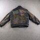 Echtes Leder Jacket Mens XL Leather NEW YORK Embroidered USA RARE