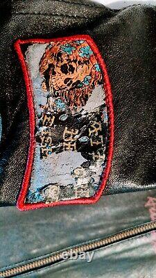 Ed Hardy Mens Studded Leather Jacket Size L