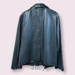 Eddie Bauer Men's Lambskin Black Leather Full Zip Jacket Size XL Tall