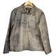 Eddie Bauer Vintage Mens Large Brown Distressed Leather Jacket Lined Heavy