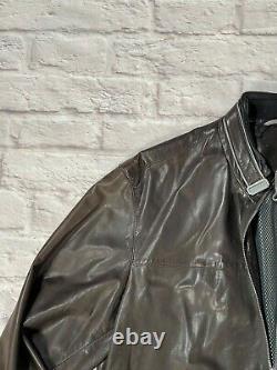 Ermenegildo Zegna L/XL Detroit Racer Biker Motorcycle Slim Brown Leather Jacket