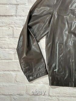 Ermenegildo Zegna L/XL Detroit Racer Biker Motorcycle Slim Brown Leather Jacket