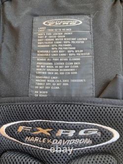 Euc Harley Davidson Fxrg Leather Jacket Mens Large 42-45 98518-09vm Vented
