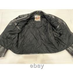 Excelled New York Leather Motorcycle Jacket Size 40 Black Belted VTG Distressed