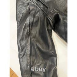 Excelled New York Leather Motorcycle Jacket Size 40 Black Belted VTG Distressed
