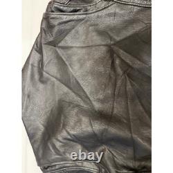 Excelled New York Leather Motorcycle Jacket Size 40 Black Belted VTG Distressed