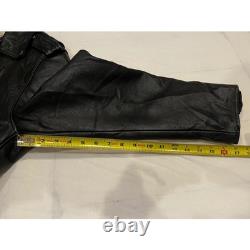 Excelled New York Leather Motorcycle Jacket Size 40 Black Belted VTG Distressed