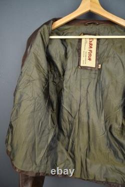 Ezra Fitch Cafe Racer Leather Motorcycle Jacket Size L