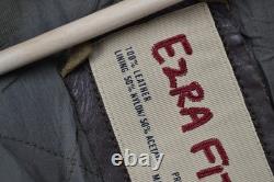 Ezra Fitch Cafe Racer Leather Motorcycle Jacket Size L