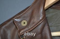 Ezra Fitch Cafe Racer Leather Motorcycle Jacket Size L