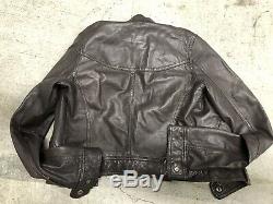 Ezra Fitch Cafe Soft Leather Motorcycle Jacket Small Abercrombie Fitch Rare Used