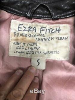 Ezra Fitch Cafe Soft Leather Motorcycle Jacket Small Abercrombie Fitch Rare Used