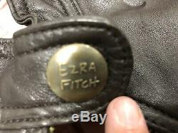 Ezra Fitch Cafe Soft Leather Motorcycle Jacket Small Abercrombie Fitch Rare Used