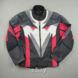 FIRSTGEAR Leather Motorcycle Jacket Speed Lined 3M Accent Rare Design Mens M