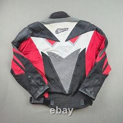 FIRSTGEAR Leather Motorcycle Jacket Speed Lined 3M Accent Rare Design Mens M