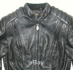 FIRST GEAR by Hein Gericke Men's Black Leather Motorcycle Biker Jacket