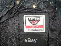 FIRST GEAR by Hein Gericke Men's Black Leather Motorcycle Biker Jacket