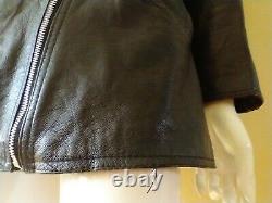 FIRST Genuine Leather Men's Jacket Size M, Black Long Biker