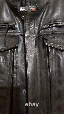 FIRST MFG CO Men RAIDER Motorcycle BLACK Leather Jacket LARGE FIM263CDMZ