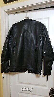 FIRST MFG CO Men RAIDER Motorcycle BLACK Leather Jacket LARGE FIM263CDMZ