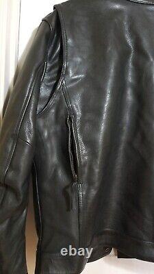 FIRST MFG CO Men RAIDER Motorcycle BLACK Leather Jacket LARGE FIM263CDMZ