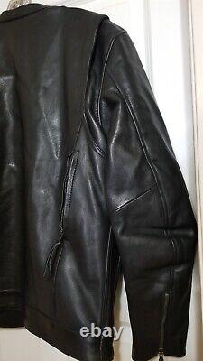 FIRST MFG CO Men RAIDER Motorcycle BLACK Leather Jacket LARGE FIM263CDMZ