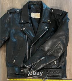 FMC SuperStar Men/Women Distressed Motorcycle Riding Real Leather Jacket S/M