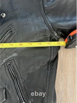 FMC SuperStar Men/Women Distressed Motorcycle Riding Real Leather Jacket S/M
