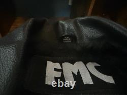 FMC Vintage Black Leather Motorcycle Biker Jacket Heavy Quilt Lined Punk Men 38