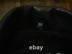 FMC Vintage Black Leather Motorcycle Biker Jacket Heavy Quilt Lined Punk Men 38