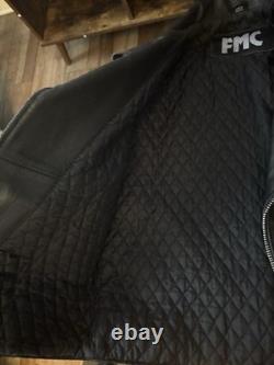 FMC Vintage Black Leather Motorcycle Biker Jacket Heavy Quilt Lined Punk Men 38