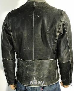 FRYE Vintage Leather Jacket Cafe Racer Motorcycle Biker Distressed ...