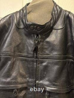 Fast Racing Men's Vintage Black Leather Motorcycle Jacket, Size Medium (M)
