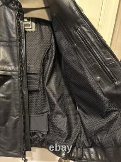 Fast Racing Men's Vintage Black Leather Motorcycle Jacket, Size Medium (M) Fast Racing Men's Vintage Black Leather Motorcycle Jacket, Size Medium (M)
