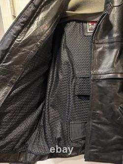 Fast Racing Men's Vintage Black Leather Motorcycle Jacket, Size Medium (M)