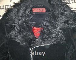 Faux Fur Velvet Tripp NYC Jacket Coat Sz Small Rare HTF 2000s