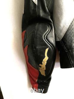 Fieldsheer USA Leather Motorcycle Jacket European Style Red Black Grey Size XL