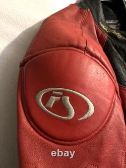 Fieldsheer USA Leather Motorcycle Jacket European Style Red Black Grey Size XL Fieldsheer USA Leather Motorcycle Jacket European Style Red Black Grey Size XL