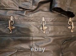 Fireman Clasp Leather Jacket Rare Vintage Dual Control Black Full Zip Durable