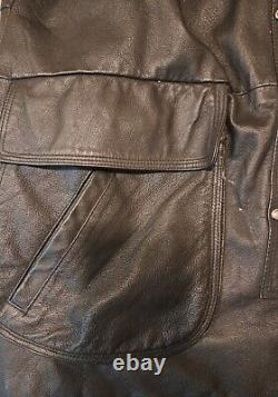 Fireman Clasp Leather Jacket Rare Vintage Dual Control Black Full Zip Durable