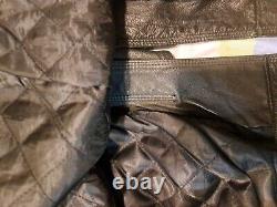 Fireman Clasp Leather Jacket Rare Vintage Dual Control Black Full Zip Durable