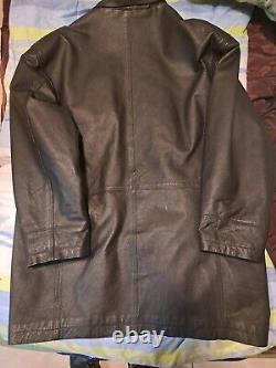 Fireman Clasp Leather Jacket Rare Vintage Dual Control Black Full Zip Durable