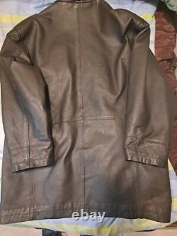 Fireman Clasp Leather Jacket Rare Vintage Dual Control Black Full Zip Durable