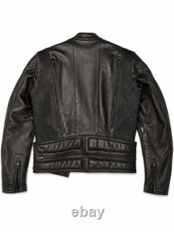FirstGear by Hein Gericke Men's Black Leather Motorcycle Jacket Size M Pre-Owned