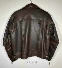 First Classics FMC Men's Brown Heavyweight Leather Motorcycle Jacket Size Medium