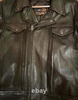First Classics FMC Men's Brown Heavyweight Leather Motorcycle Jacket Size Medium