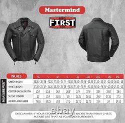 First Classics FMC Men's Brown Heavyweight Leather Motorcycle Jacket Size Medium