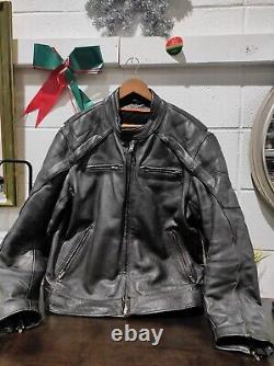 First Classics Heavy Leather Motorcycle Jacket Zip UP Men's Size- XXL
