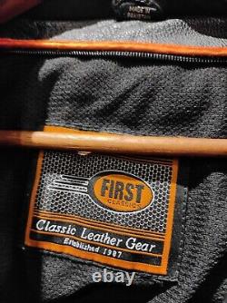 First Classics Heavy Leather Motorcycle Jacket Zip UP Men's Size- XXL